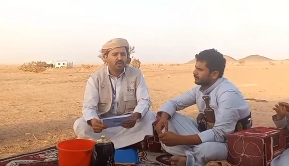 زيارة رئيس منظمة الجوف للتنمية والسلم الاجتماعي لمخيمات النزوح شرق المحافظة